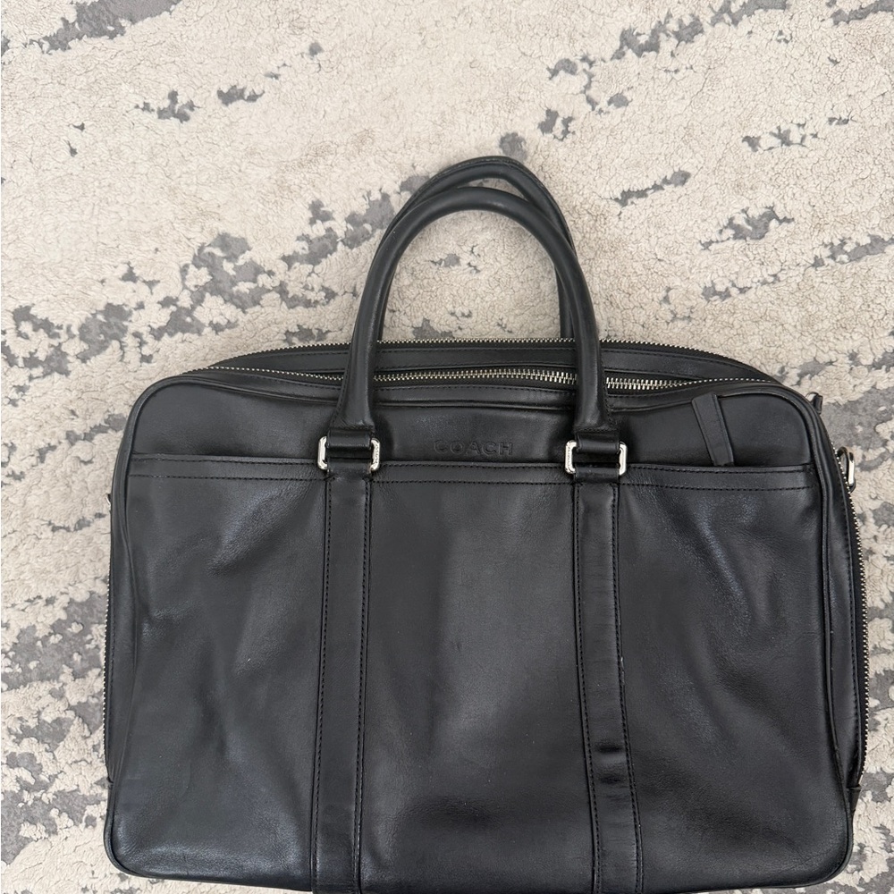Coach Black Leather Briefcase